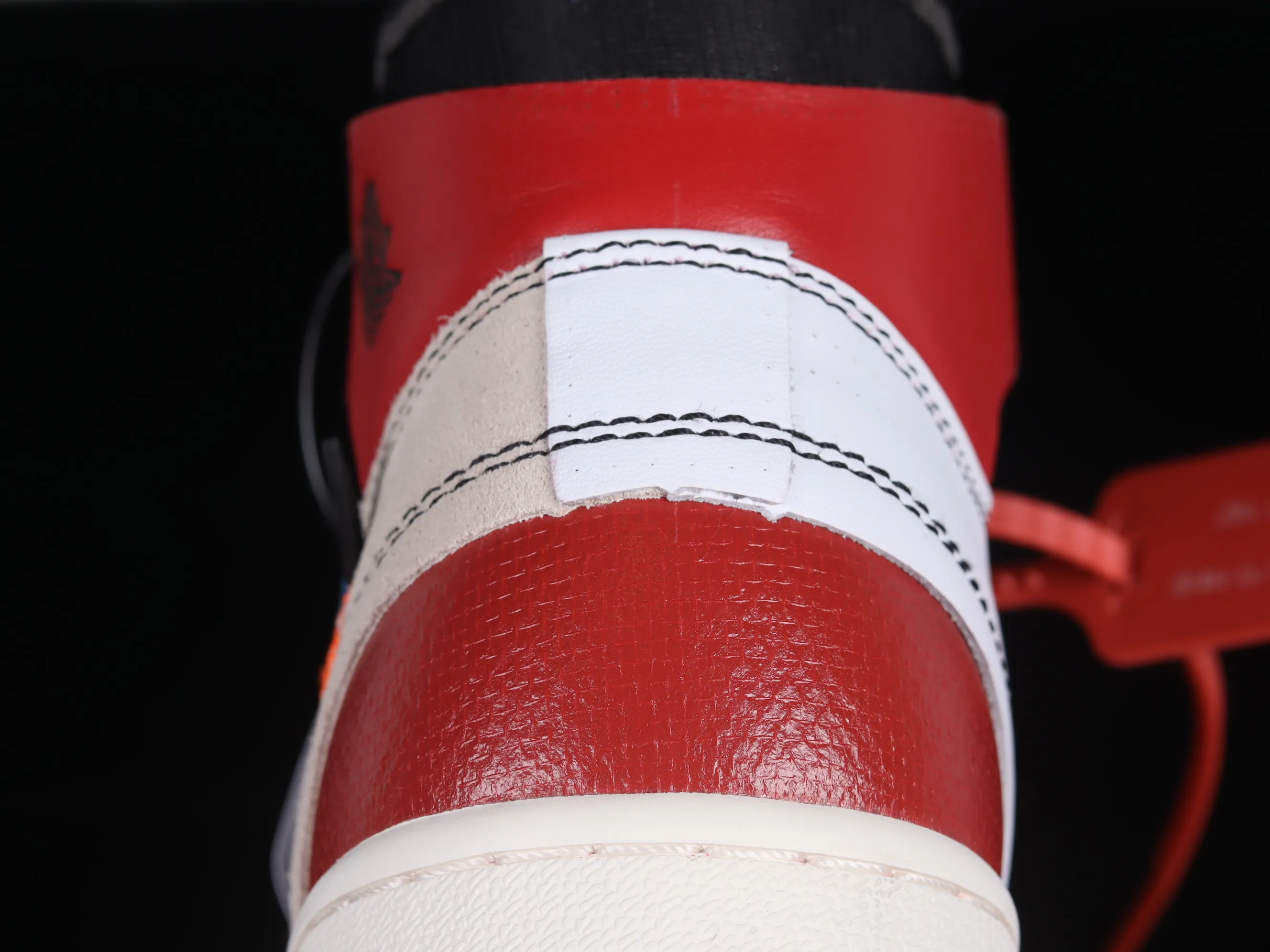 All categories Air Jordan Jordan series basketball shoes Air Jordan 1 High L version Off White x Air Jordan OW AJ1 Joe 1 joint white and red high-top basketball shoes AA3834-101